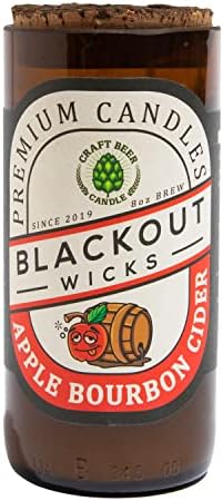 Blackout Wicks ריח מלא מלאכה נרות תפוח בורבון סיידר 8 גרם | נר שעווה סויה טבעי | מתנה נהדרת לגברים,